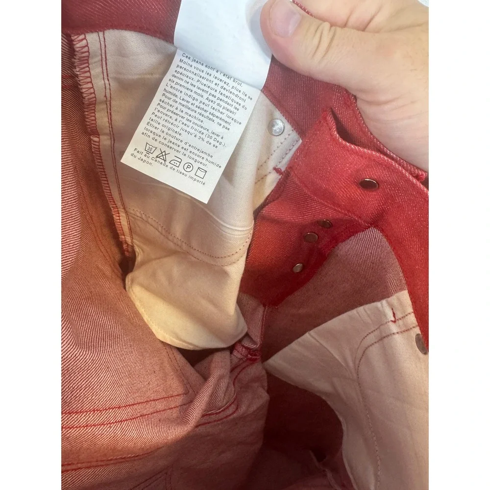 Naked & Famous SuperSkinnyGuy Red Stretch Selvedge Jeans 29X35